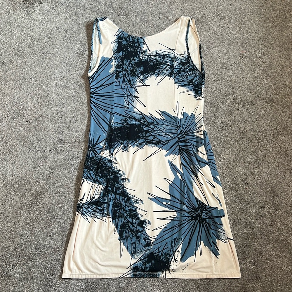 Bel Kazan Abstract Print Front Pocket Sleeveless V Back Dress size xs